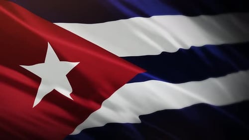 Cuba Flag Waving - 4K