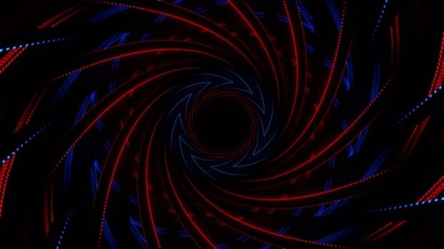 Red And Blue Spiral Neon Ribbon Background Vj Loop In 4K