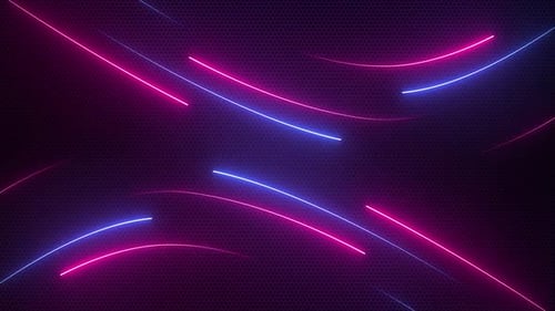 Dynamic Pink Blue Neon Lines Abstract Looping Background