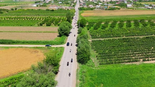 Motorcycles are driving one after the other on the road․