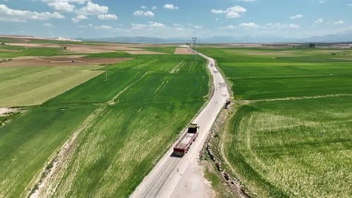 Small Farming Village in Turkey Aerial View 4 K