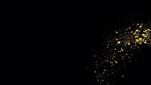Gold Luxury Sparkling Glitter Star Dust Trail Particles On Black