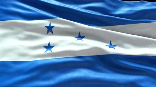Honduras Flag Waving Realistic Seamless Loop Animation