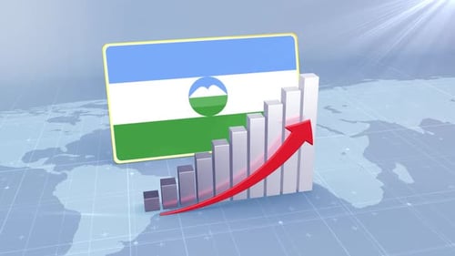 Kabardino Balkaria Economic Growth Bar Chart Graph Rising Red Arrow
