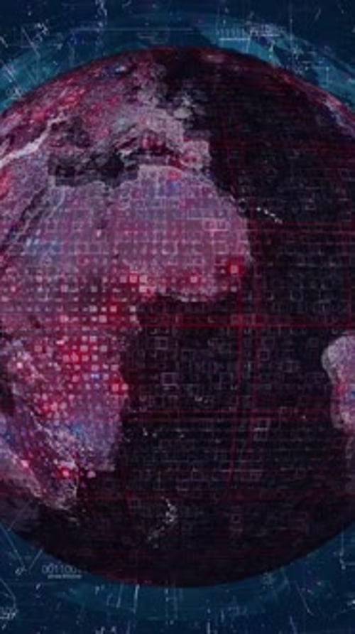 Digital Global Network Data Display Technology Animation