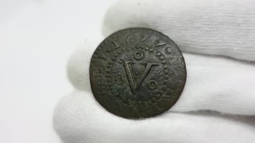 Old Coins. Portuguese Copper Coin 34