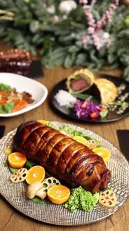 Delicious Holiday Food, Plated Christmas Beef Wellington