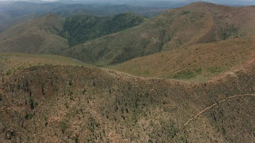 Oregon Coast Circa-2019. Aerial View of Oregon Coast Range Mountains. From