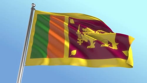 Realistic Waving Sri Lanka National Flag Animation