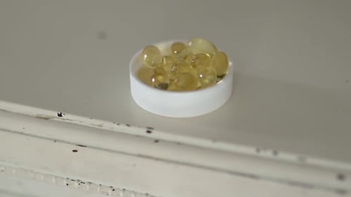 Close Up of Clear Gel Capsules