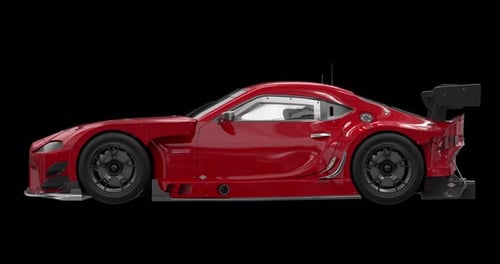 Race Car Rotating On Alpha Loop (4K)