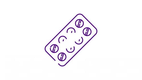 Animated Line Art Blister Pack of Pills