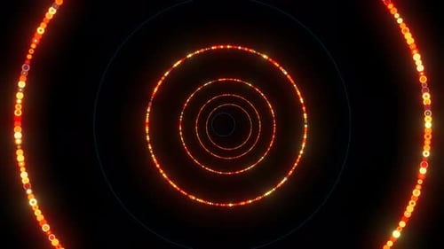 Particle Dancing Circle Shape Animation On Black Background. Circle Shape Particle Animation And Dan