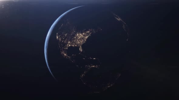 Rotating Earth Globe Transition from Night to Day, Backgrounds Motion ...