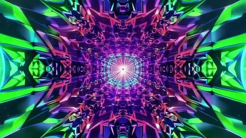 Neonkaleidoskop, Science-Fiction-Tunnel, VJ Loop, abstrakte 3D-Bewegung, G
