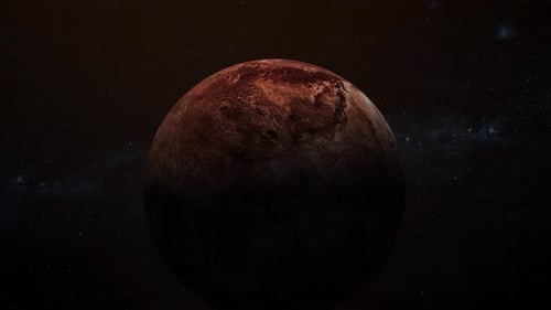 Gedrehte 3D-Originalfigur macht einen fiktiven Planeten im Weltraum