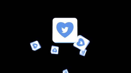 Modern 3D Social Media Like Icons Floating Animation