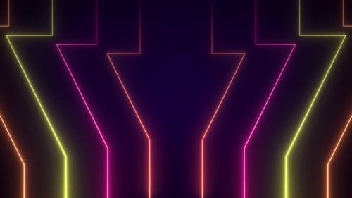 Dynamic Neon Geometric Lines Looping Background