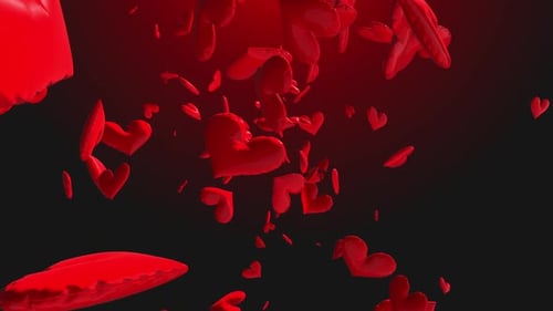 Soft Red Hearts Floating Upward Romantic Background Animation