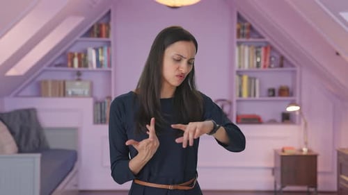 Angry Indian girl waiting for someone