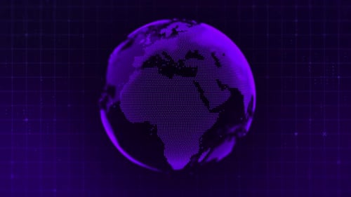 Futuristic Digital Earth Globe Rotation Background