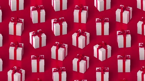 Valentine Gift Boxes on Red Background