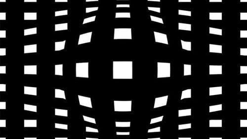 Kaleidoscope Collection: Luma matte transition of an array of squares rolling steadily over a center