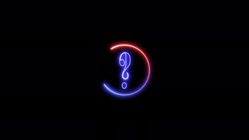 neon circle question mark animation