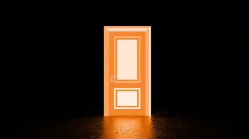 Modern Animated Door Transition with Glowing Reveal