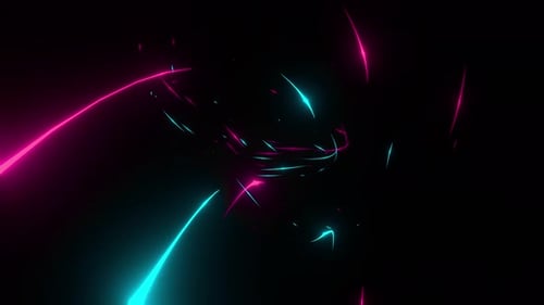 Dynamic Neon Glowing Line Trails Abstract Background