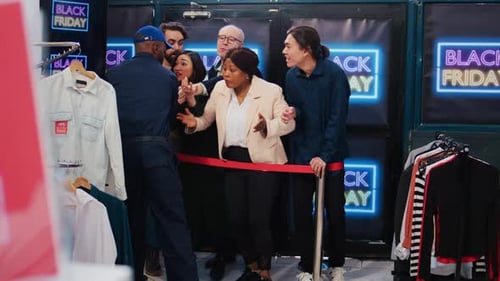 Clothing Store Open Door on Black Friday