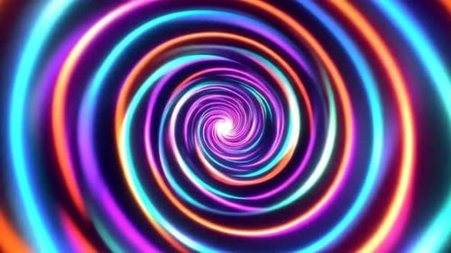 Futuristic Neon Spiral Tunnel Loop Abstract Animation