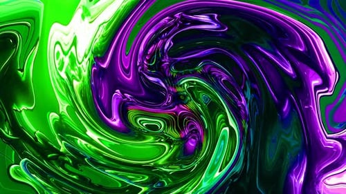 Vibrant Green and Purple Abstract Liquid Swirl Background