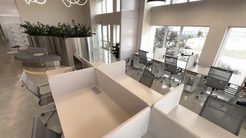 Minimalist Open Space Office Interior