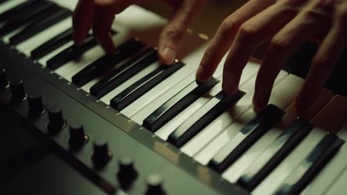 Teclas del piano en Dark Hall Studio