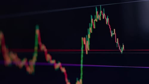 Diagramm des Online-Handels mit einer Kryptowährung oder Aktien an einer Finanzbörse.