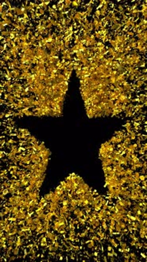 Gold Glitter Star Frame Reverse Celebration Overlay