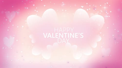 Animated Pink Hearts and Sparkles Valentine's Day Background