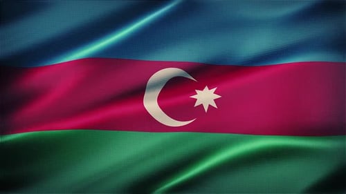 Azerbaijan National Flag Waving Loop Background