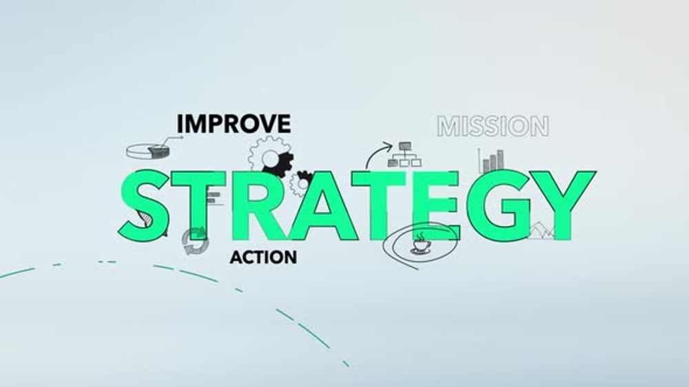 Animated Strategy Business Concept Reveal with Icons, Backgrounds ...