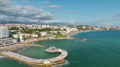 Aerial View Luxury Resorts and Their Spacious Grounds By the Sea