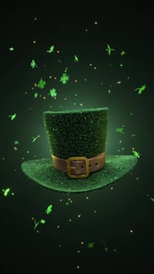 Loop A Festive and Colorful Green Hat Adorned with Shamrocks for the St Patricks Day Celebration