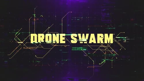 Drone Swarm System Glitch Hi Tech Background