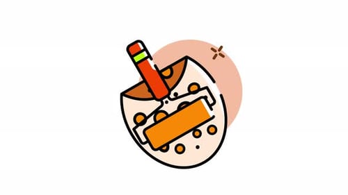 Animated Flat Design Dreidel Icon for Hanukkah Celebration