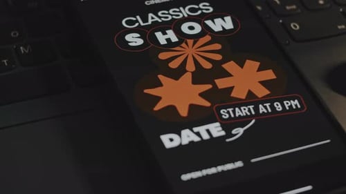 Cinema Classics Event Show Date Dedicated to Cinema Classics Graphic Presentation on Smartphone
