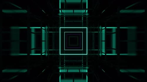 Turquoise And Purple Mirror Abstract Fantasy Neon Space Background Vj Loop In 4K