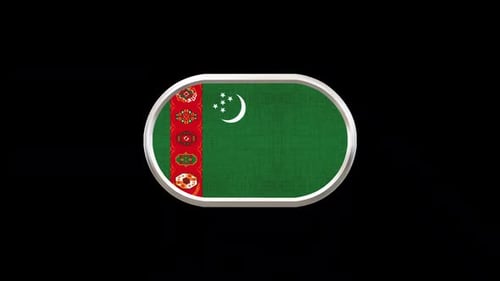 Turkmenistan Flag 3D Spinning Metallic Emblem