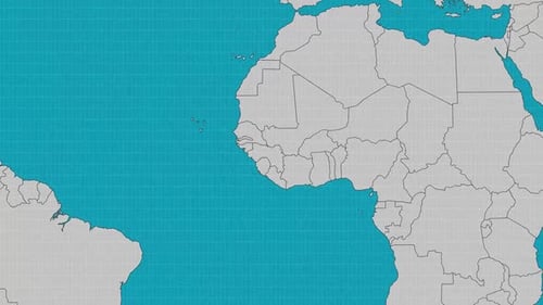 Animated World Map Zoom to Guinea Highlight
