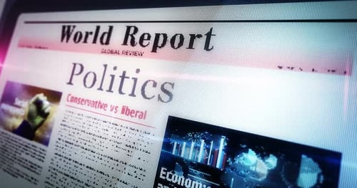 Animated Digital Newspaper Display with Politics and Economy