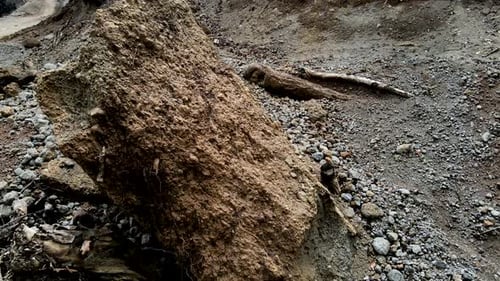 Panoramic closeview of the rock wall structure - surface pattern decorative sedimentation rock- Rock